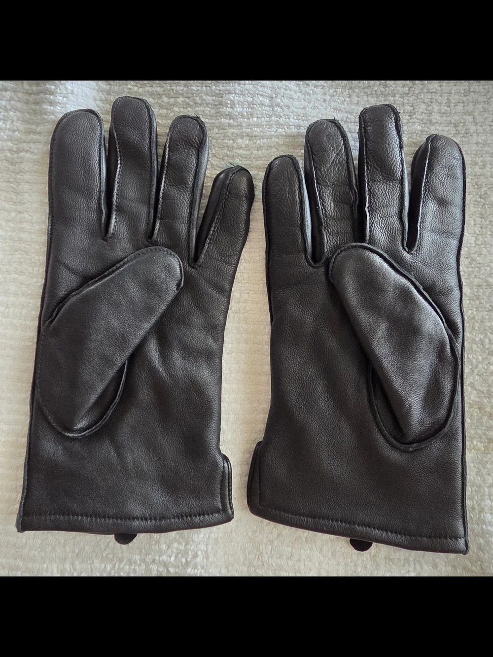 Etienne Aigner Black Leather Men's Gloves with Subtle Logo